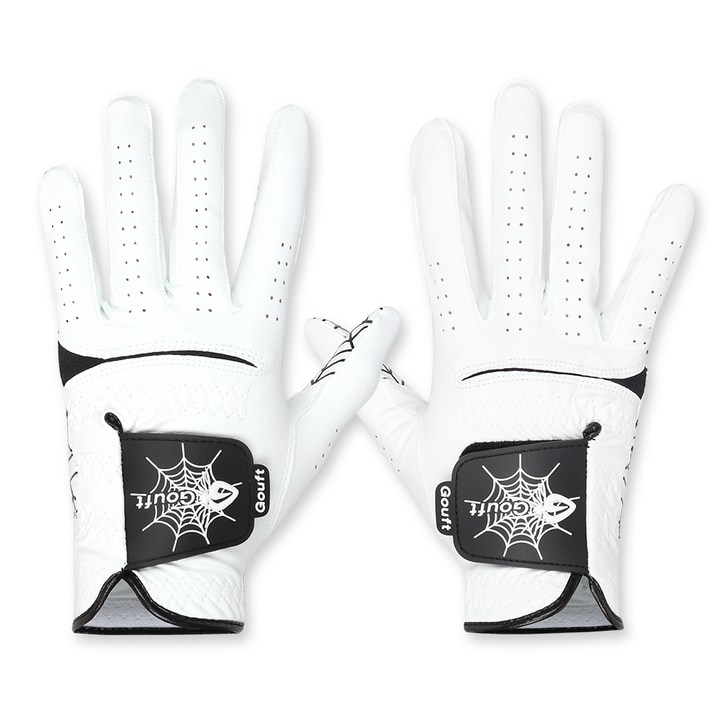 고프트 여성용 스파이더웹 화이트 에디션 골프장갑 양손착용 SWG, 블랙