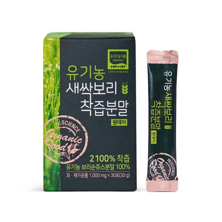 에이치엘사이언스 유기농 새싹보리 착즙분말 원데이, 1000mg, 30개