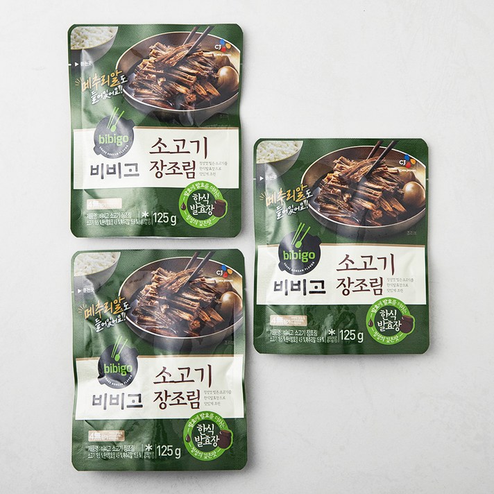 비비고 소고기 장조림, 125g, 3개