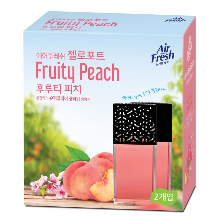 에어후레쉬 젤로포트 방향제 후루티 피치, 120g, 2개