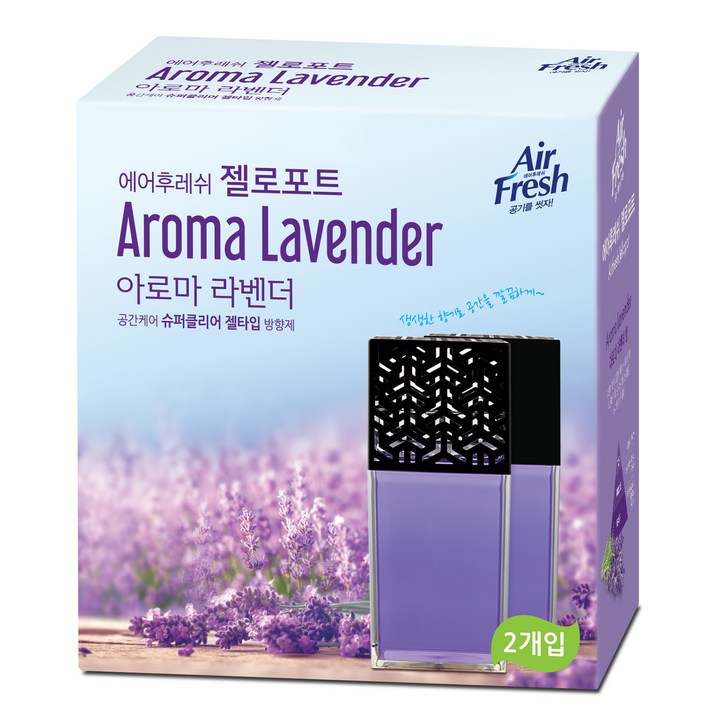 에어후레쉬 젤로포트 방향제 아로마 라벤더, 120g, 2개