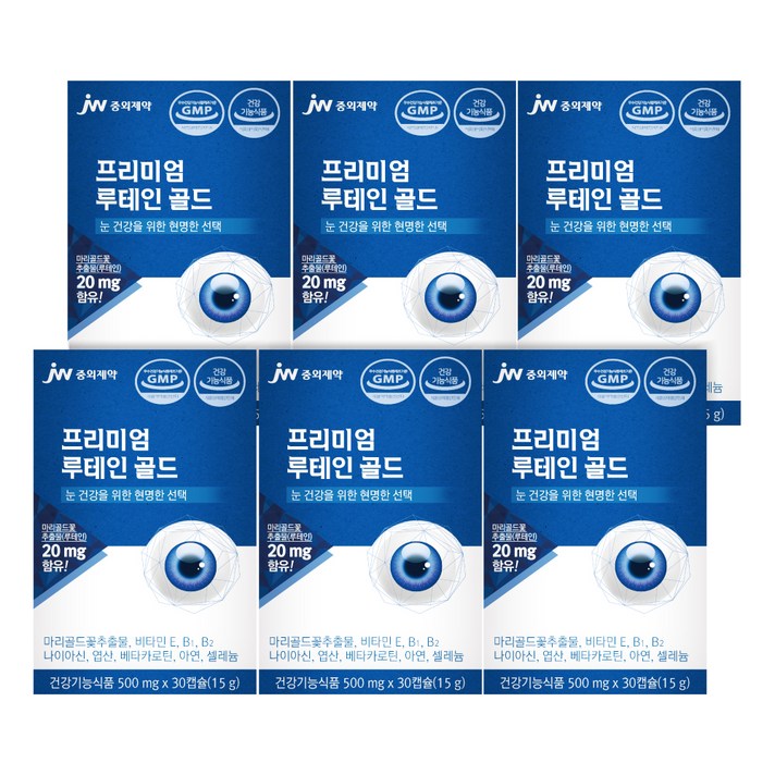 JW중외제약 프리미엄 루테인 골드, 30정, 6개입