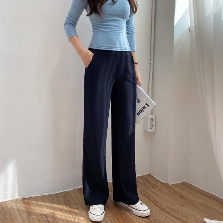 가비진 여성용 롱기장 일자핏 밴딩팬츠