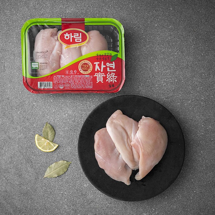 하림 자연실록 무항생제 닭가슴살 (냉장), 400g, 1개