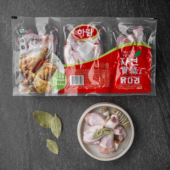 하림 무항생제 자연실록 닭다리 (냉장), 500g, 3개