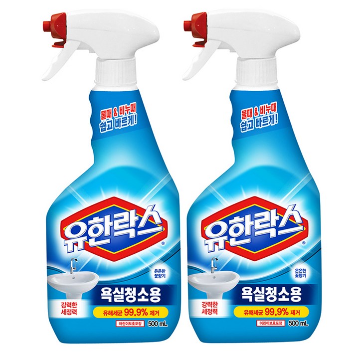 유한락스 욕실청소용 세정제, 2개입, 500ml