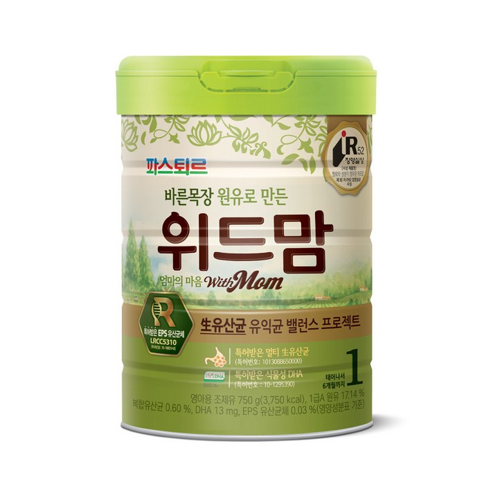 바른목장 원유로 만든 위드맘 분유 1단계, 750g, 1개