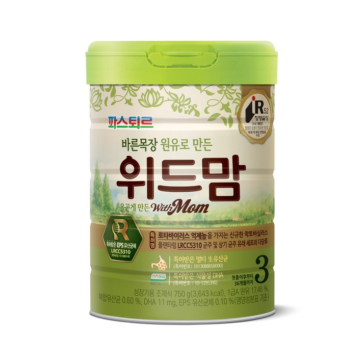 파스퇴르 위드맘 분유 3단계, 750g, 1개