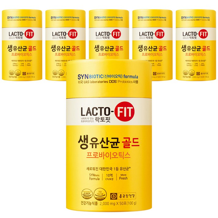 종근당건강 락토핏 생유산균 골드, 100g, 6개