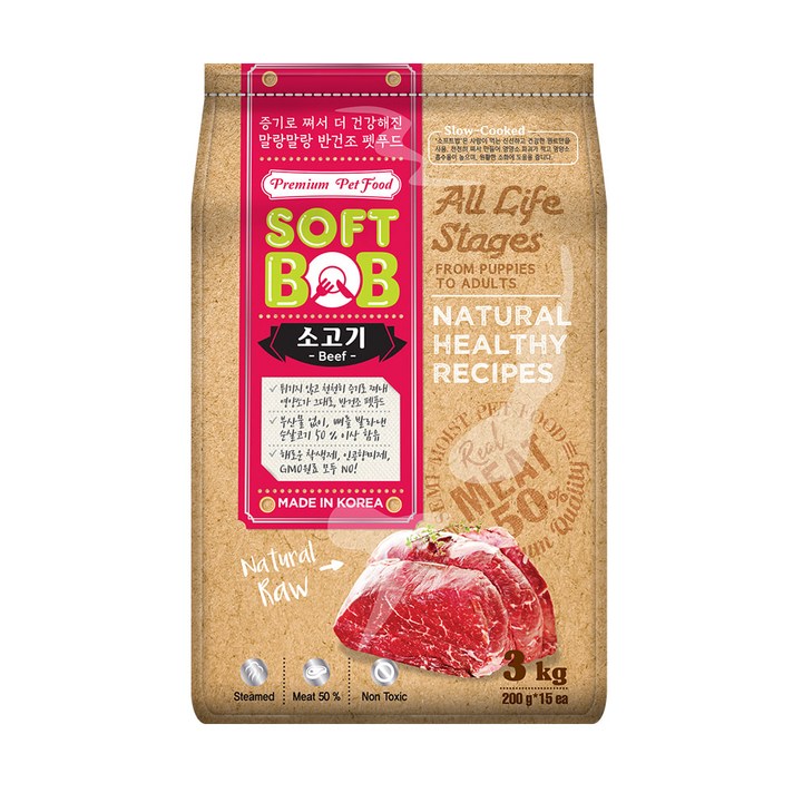 소프트밥 전연령 증기로 찐 사료, 소, 3kg