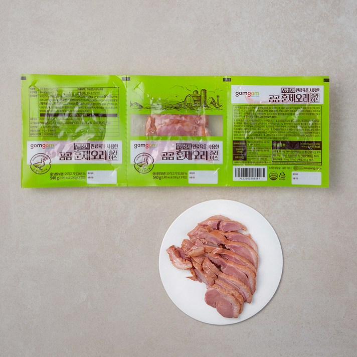 곰곰 국내산 원료육을 사용한 훈제 오리 슬라이스 (냉장), 180g, 3개입