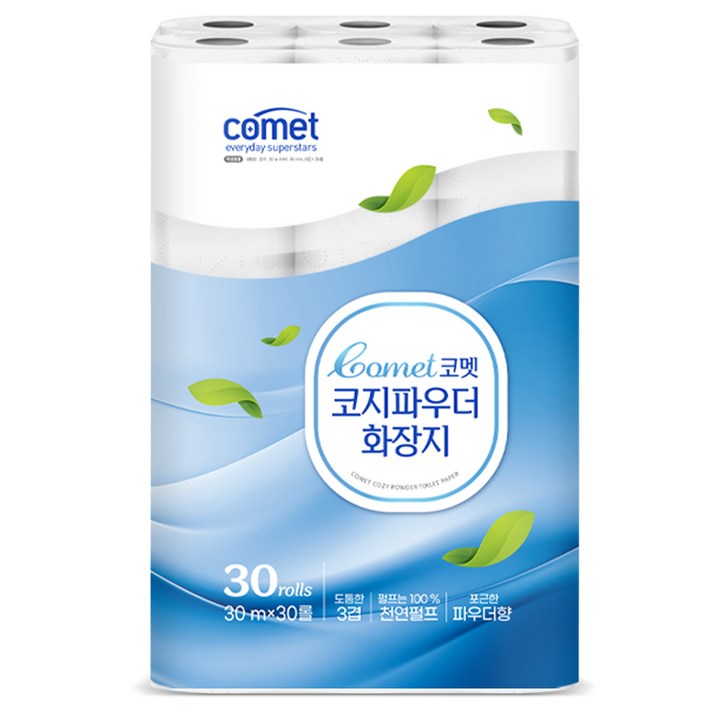 코멧 코지 파우더 도톰한 3겹 화장지 30m 코멧 코지 파우더 도톰한 3겹 화장지 30m