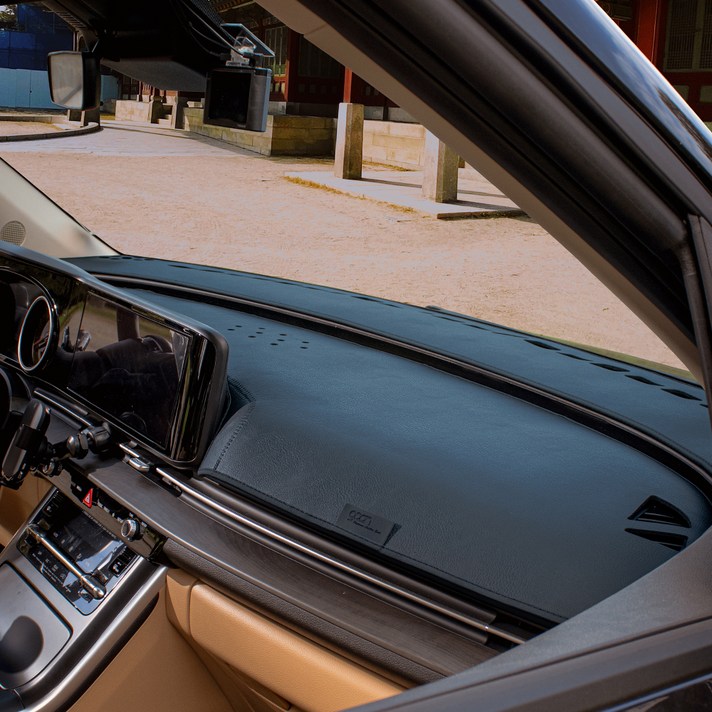 gaon 가죽 대쉬보드커버 3세대, 블랙, 카니발 4세대 페이스리프트 23년11월HUD무센터스피커무