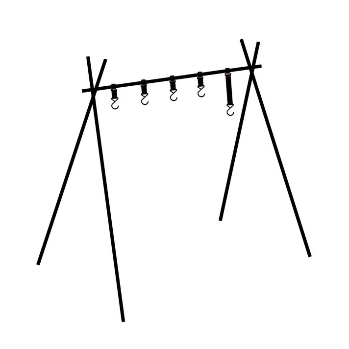 마당발 알레스카블랙 인디언행어 이동식 캠핑 랜턴걸이 + 후크 5p