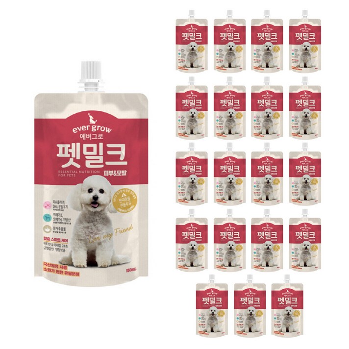 에버그로 펫밀크 피부&모발 150ml, 피부&모발 맛, 20개입