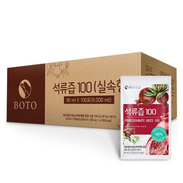 보뚜 석류즙 100 실속형, 90ml, 100개