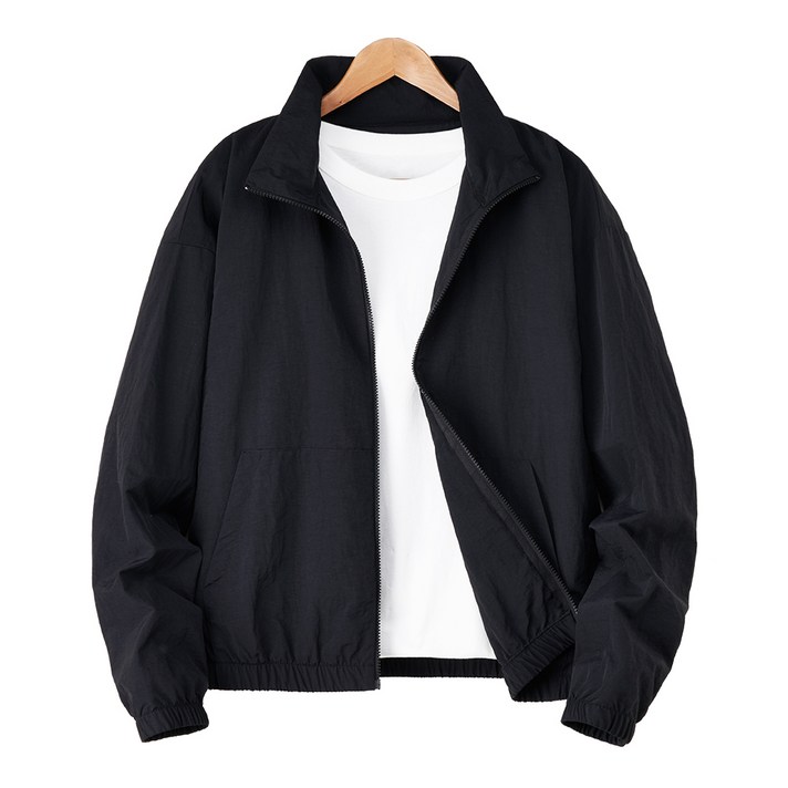 언탭트 오버핏 아노락 숏 풀집업 바람막이 점퍼