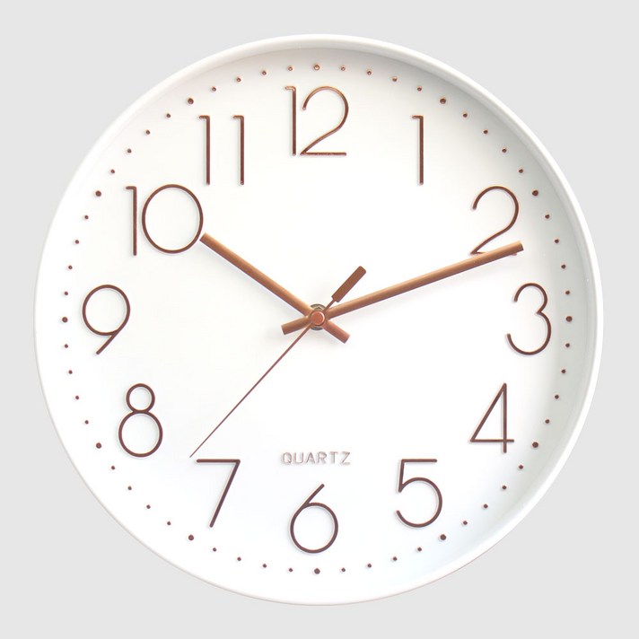 MJK 모던샤인 무소음 벽시계 300, 화이트로즈골드