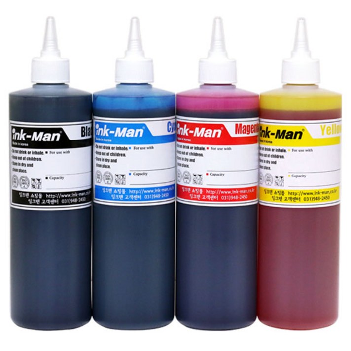 잉크맨 GI-990 호환 무한 잉크 500ml 4종 세트, 1세트, 혼합색상