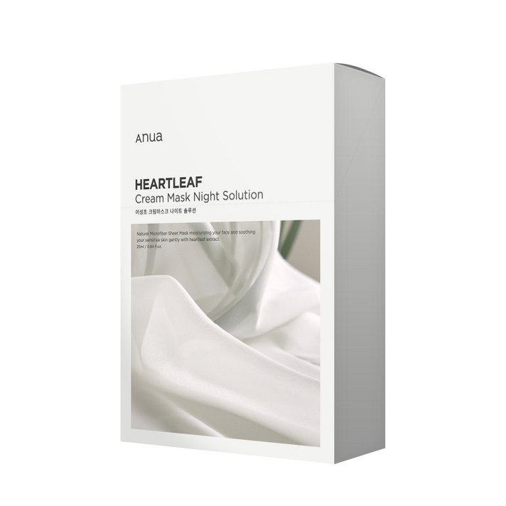 아누아 어성초 크림 시트 마스크 나이트 솔루션 250ml, 10개입, 1개