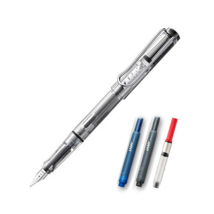 LAMY 비스타 만년필 컨버터 세트, EF, 만년필(투명), 케이스(랜덤발송)