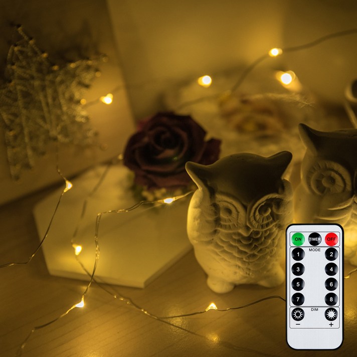 어반엘이디 와이어 노멀 줄조명 실버선 USB형 + 리모컨, 웜화이트