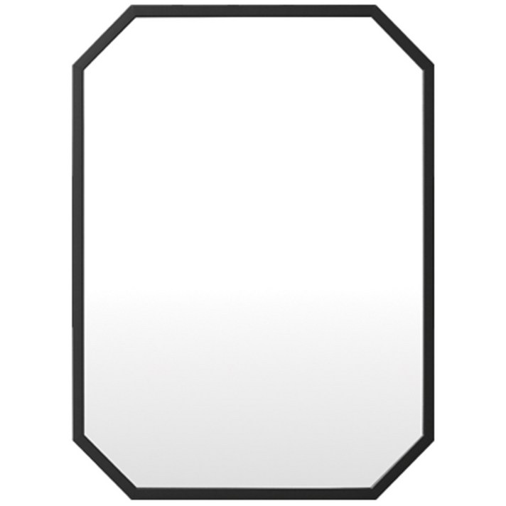 심플 디자인 팔각 거울 600 x 800 mm, 블랙