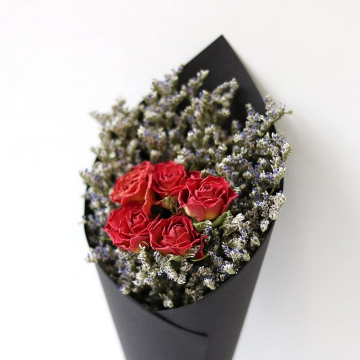 로맨틱노멤버 프리저브드 드라이플라워 미니 안개꽃다발 블랙, 빈티지오렌지 미스티