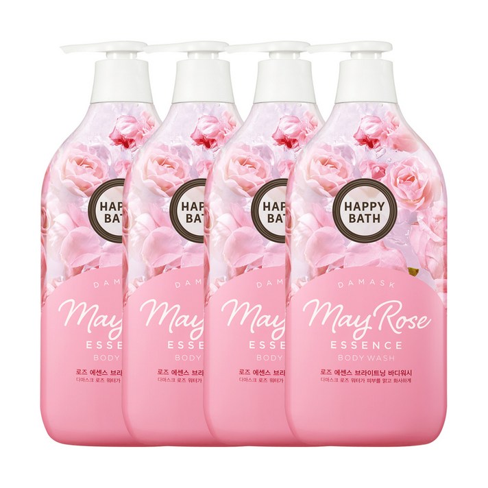 해피바스 로즈 에센스 바디워시, 900g, 4개