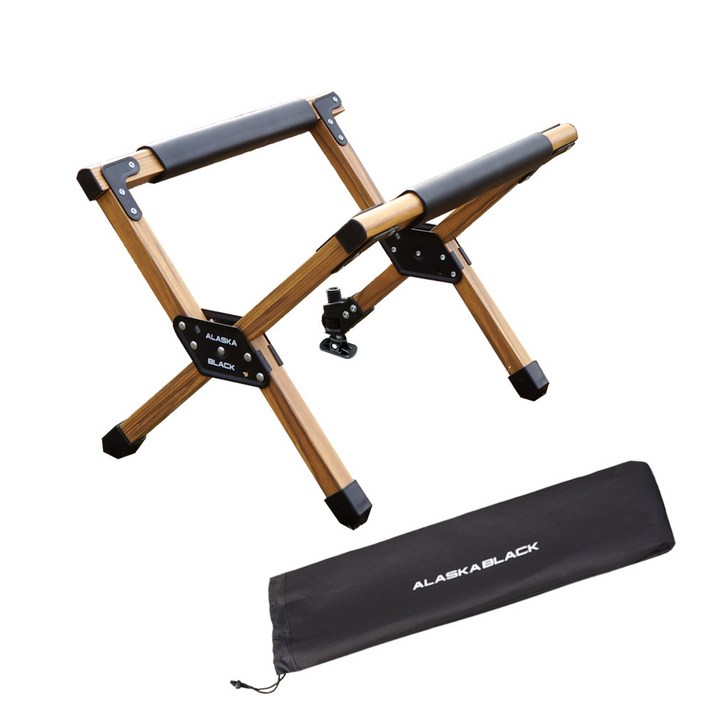 알래스카블랙 접이식 쿨러스텐드, 우드무늬