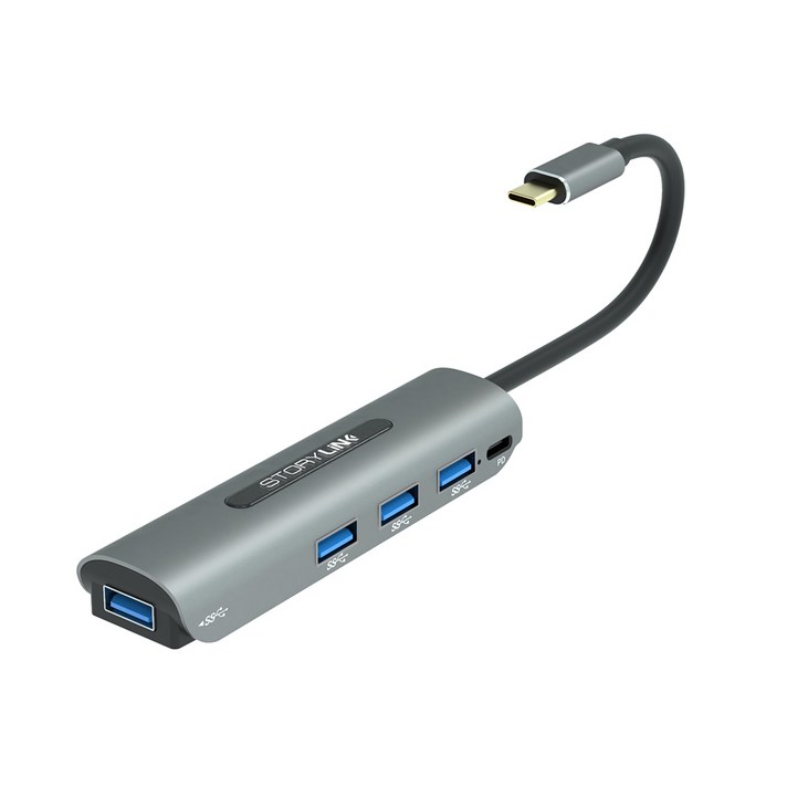 스토리링크 USB C타입 5포트 멀티포트 허브 DEX 5UP SKP-UH560, 그레이
