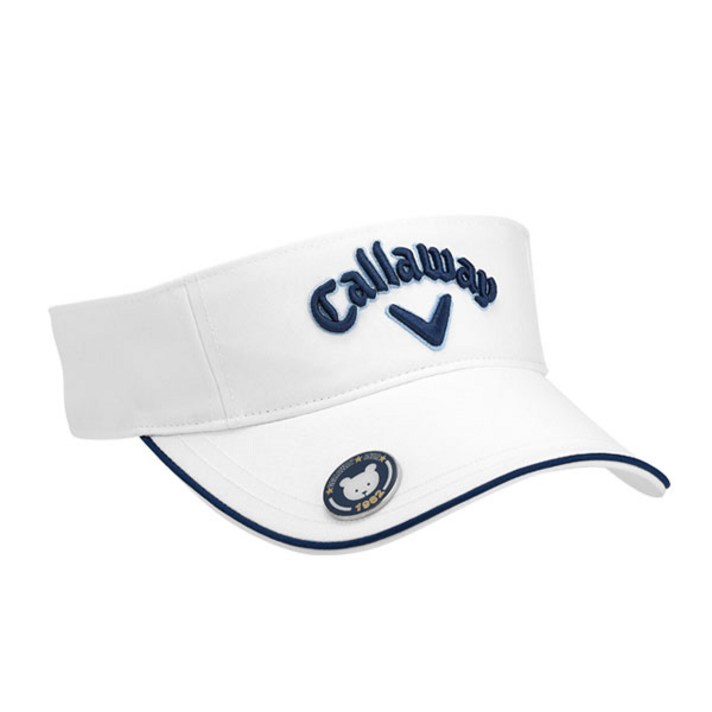 캘러웨이 여성용 CG 베어 바이저 골프모자, 화이트 + 네이비
