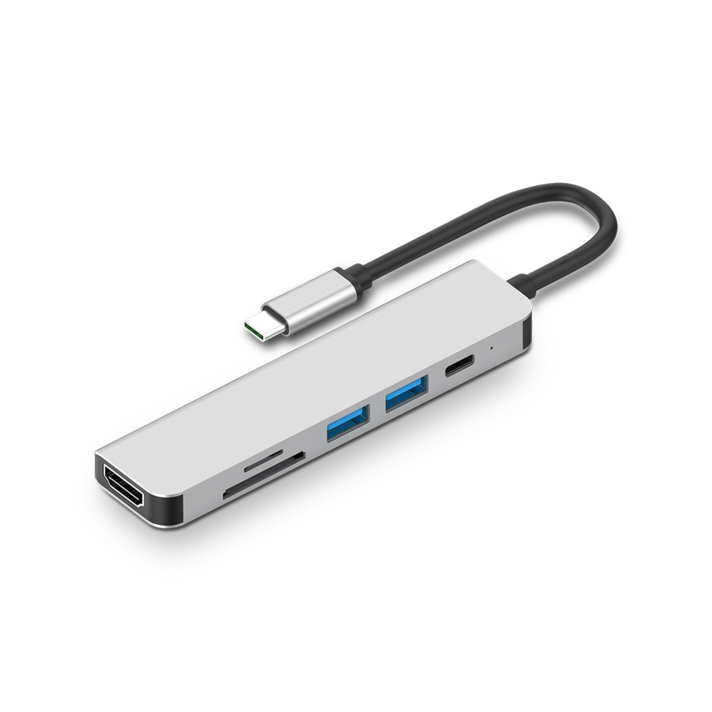 묘한 6 in 1 C타입 멀티 포트 허브 MHU106, 스페이스그레이