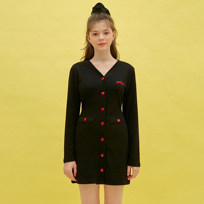 하트클럽 Heart Button Coloration Dress