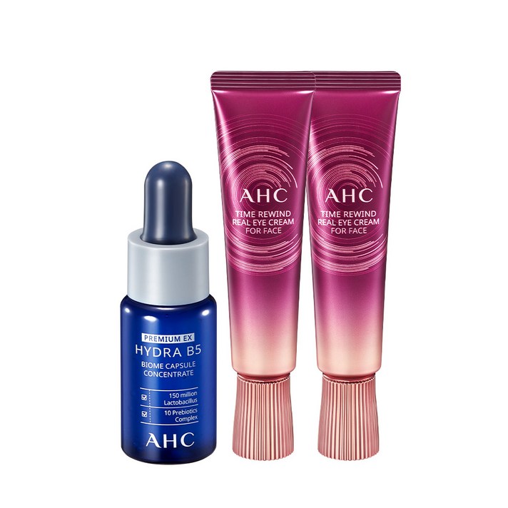 AHC 타임리와인드 리얼 아이크림 포페이스 30ml x 2p + 하이드라 B5 바이옴 앰플 15ml, 1세트