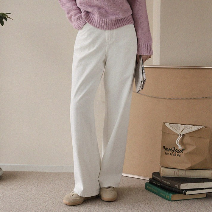 앤드스타일 여성용 롱숏 기장 모던 피치기모 와이드 히터진 264990