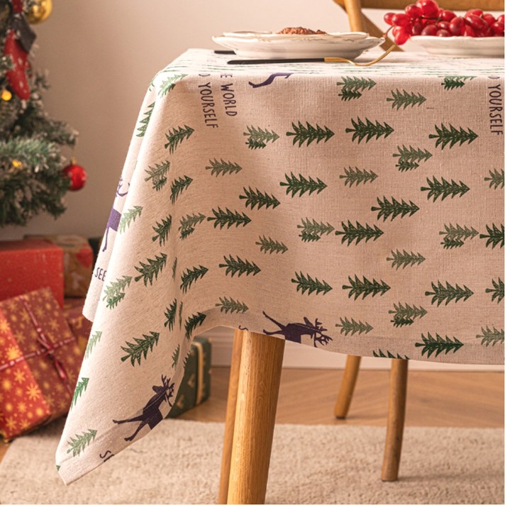제이에스맘 크리스마스 귀여운 감성 식탁보 연말 홈파티 테이블보