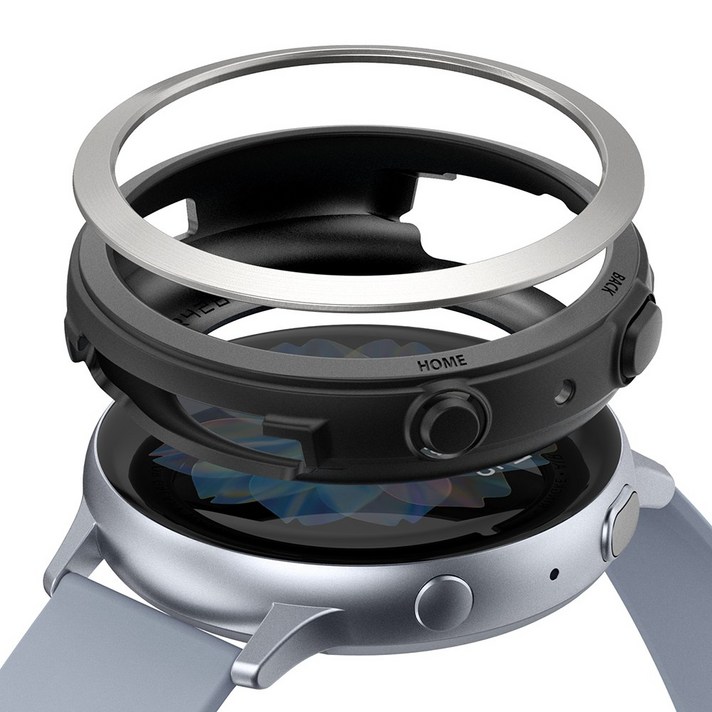 링케 갤럭시워치 액티브2 44mm 에어 스포츠 TPU + 베젤스타일링 케이스 GWA2-44-20, 1개, 블랙