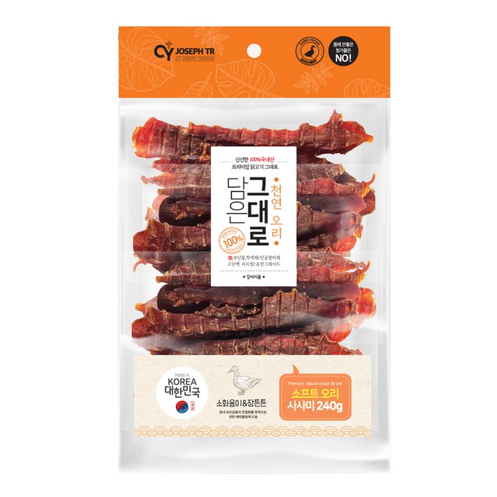 반려견용 그대로 담은 천연 소프트 오리 사사미 240g, 1개