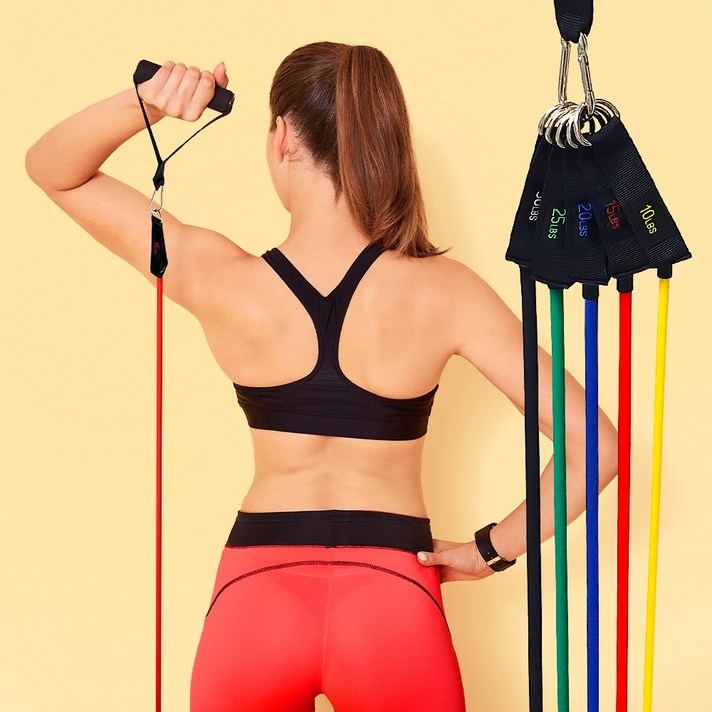 비핏 도어앵커 풀세트 튜빙밴드 근력전신운동 홈트헬스 멀티 고무탄력밴드, 01. TPE 튜빙밴드 가성비 풀세트