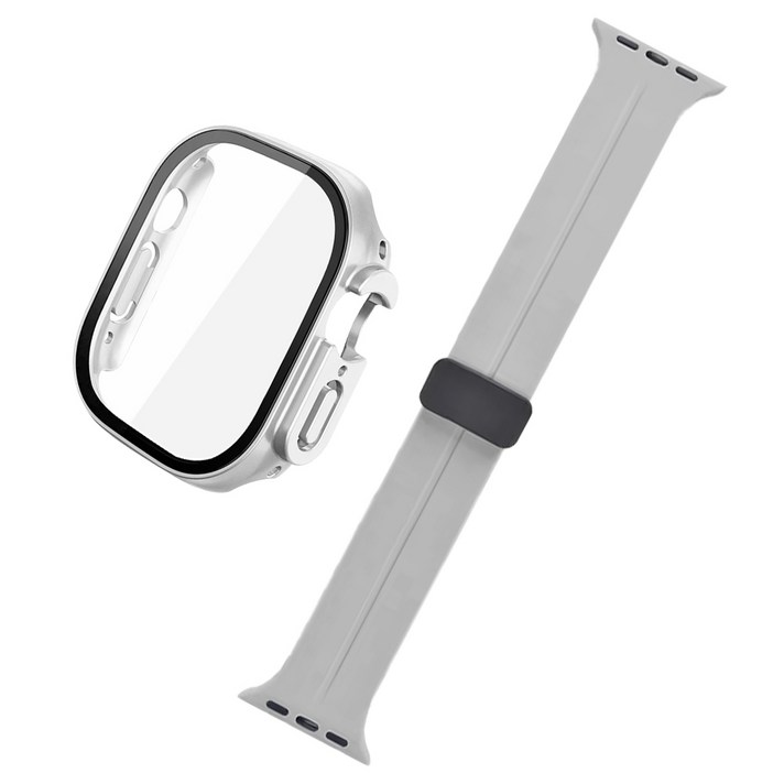더조은셀러 애플 워치 호환 D버클 실리콘 스트랩 강화유리 케이스 시계줄 밴드