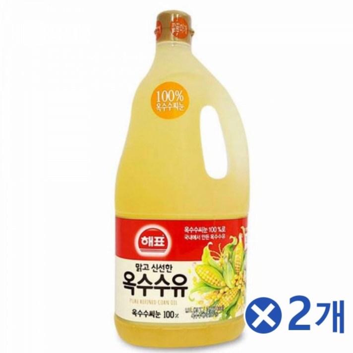 맑은 옥수수유 1.8Lx2개 식용유 중식재료 전부치기 간단요리 고소한기름 구이 기름 깨끗한기름 식용유 식용유오일 식자재 식재료 전부치기 좋은기름 중식재료 중화요리 집에서즐기는 튀김 튀김식용유 튀김요리 튀김유 학교급식 한식
