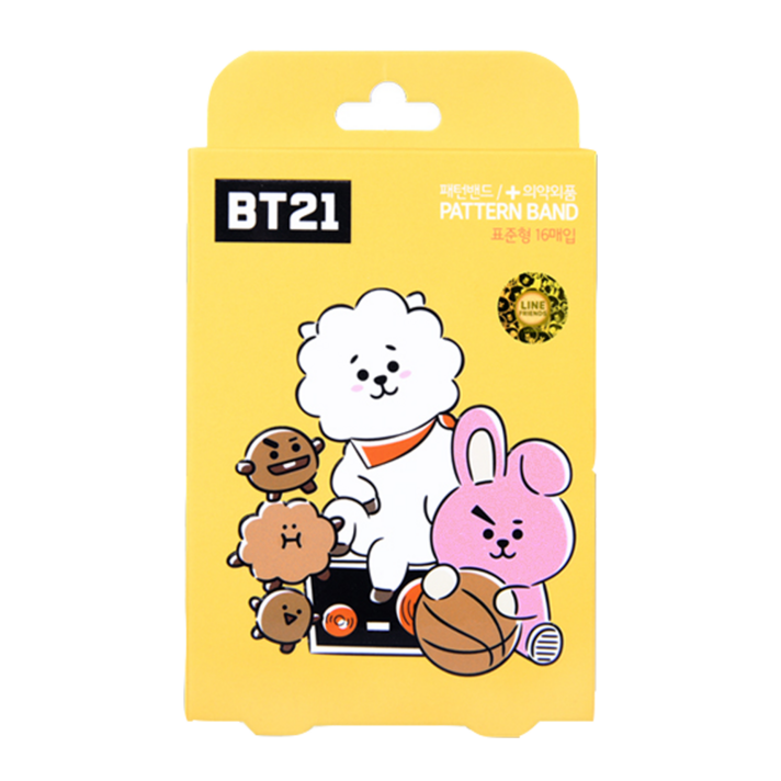 BT21 캐릭터패턴밴드 3종, 5팩