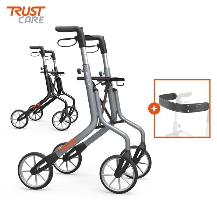 노인보행보조기 트러스트케어 렛츠무브 실버카, Grey