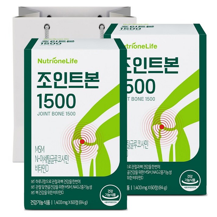 뉴트리원 정우성 조인트본 1500 관절+연골+뼈 건강 3종 핵심성분 복합영양제, 2box