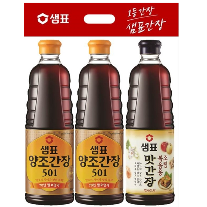 샘표 양조간장501 930MLX2+맛간장930ML, 3개, 930ml