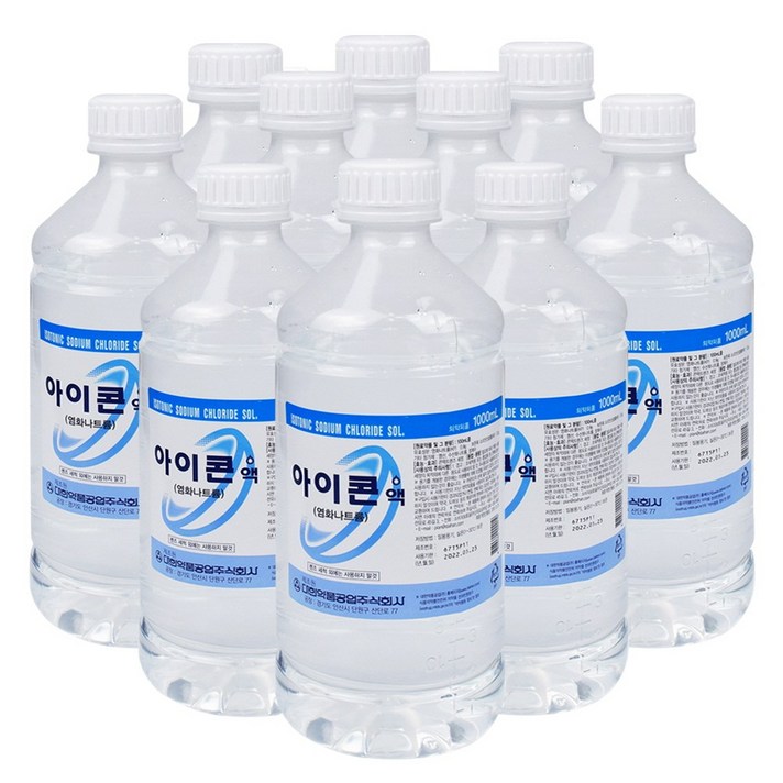 아이콘액 대한약품 아이콘액 1000ml 10개 렌즈 생리식염수, 단품