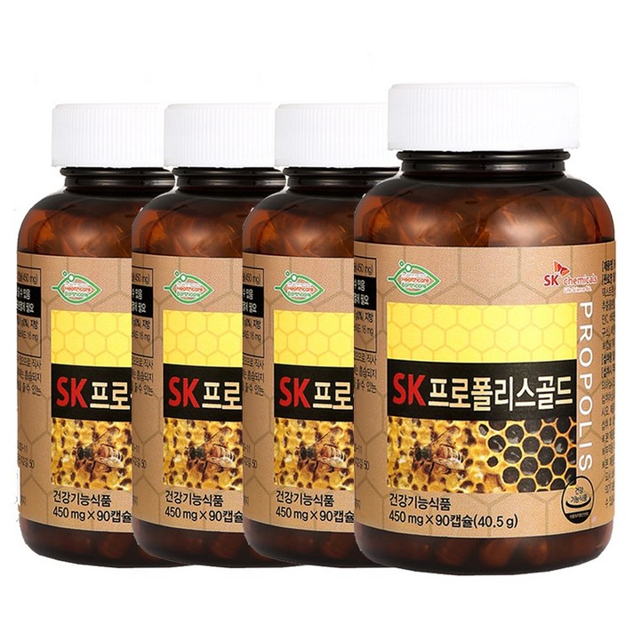 타이거아울렛 프로폴리스 아연 90캡슐 x 4병 12개월분 플라보노이드 항산화 면역력 강화 면연력 높이는 영양제, 단품, 단품