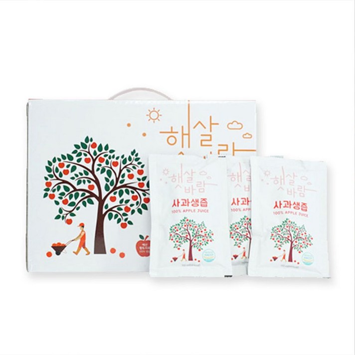 [Beyond Market] 햇살바람 사과생즙(사과즙) 110ml X 50봉(1박스), 본상품선택, 본상품선택