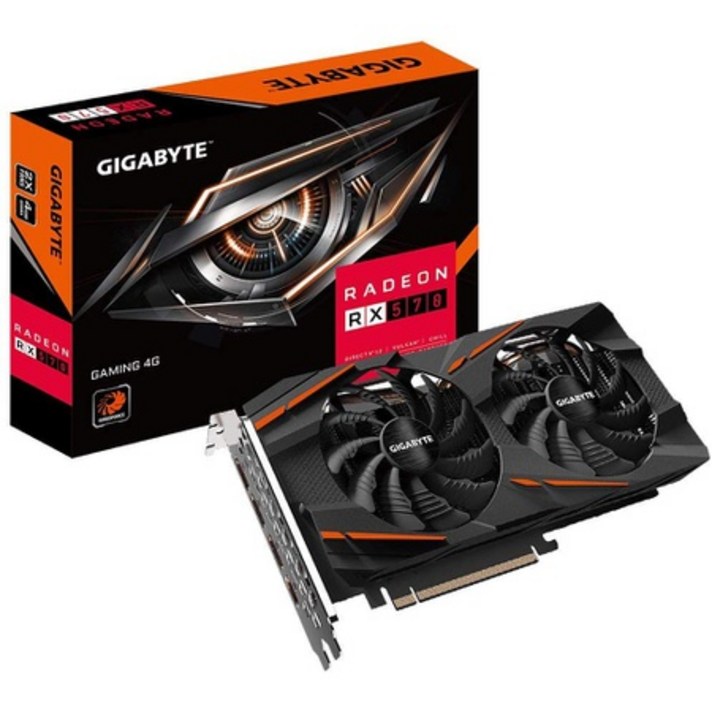 해외Gigabyte Radeon RX 570 게이밍 4G 그래픽 카드 3X 윈드포스 팬 8GB 256-비트 GDDR6 GV-RX570GAMIN, 상세 설명 참조0